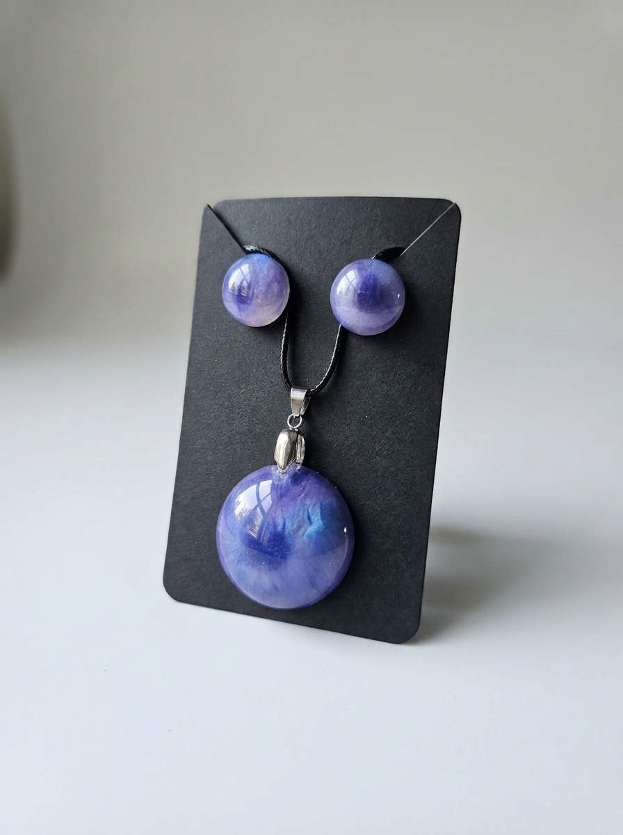 Velvet Alchemy: Violet Moonrise Jewelry Set