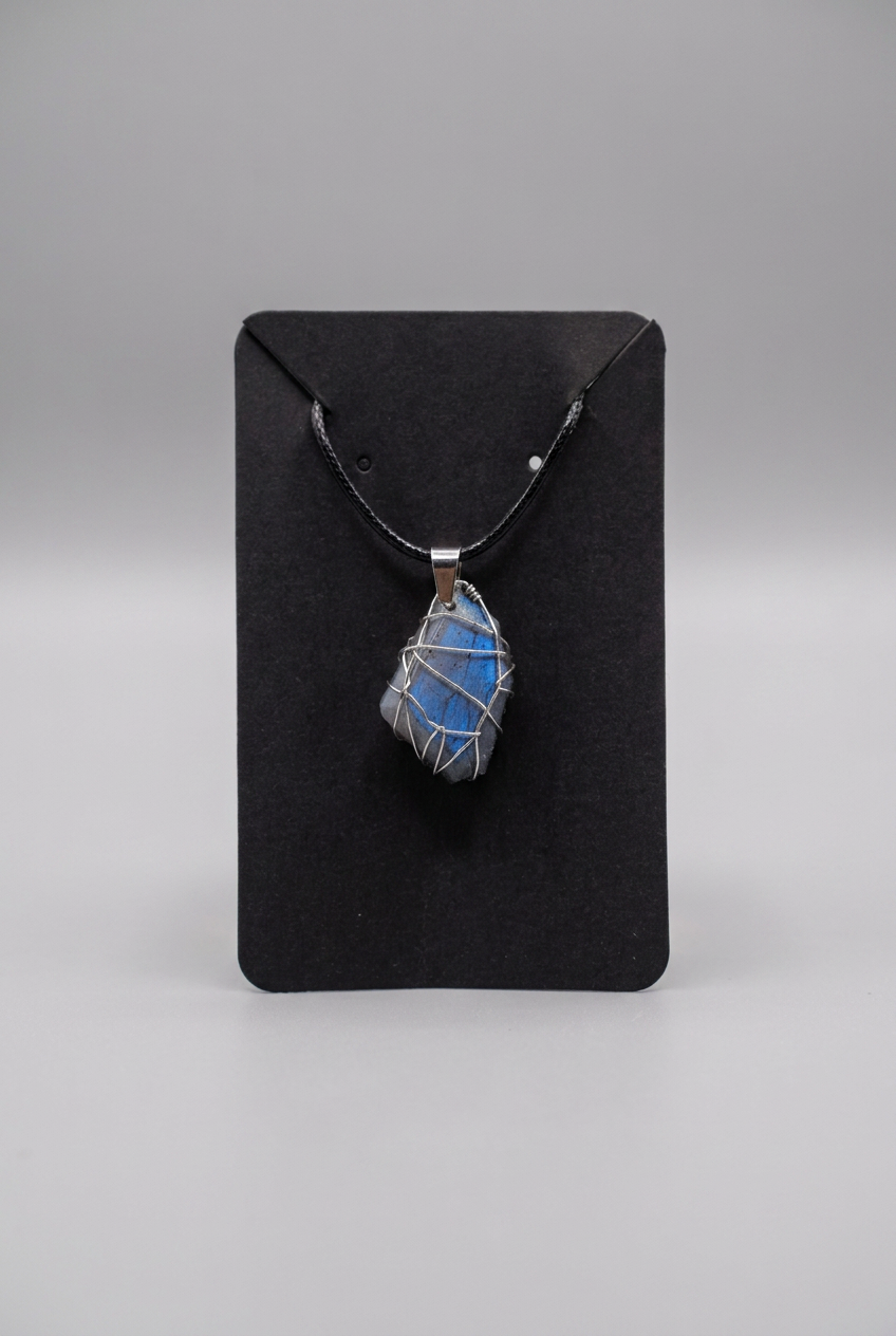 Velvet Alchemy: Moonveil Wire-Wrapped Pendant