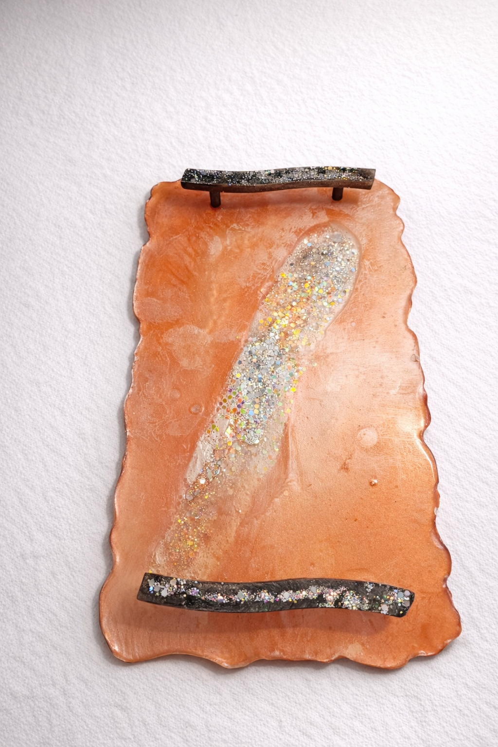 Solar Bloom — Apricot Geode Veil Tray