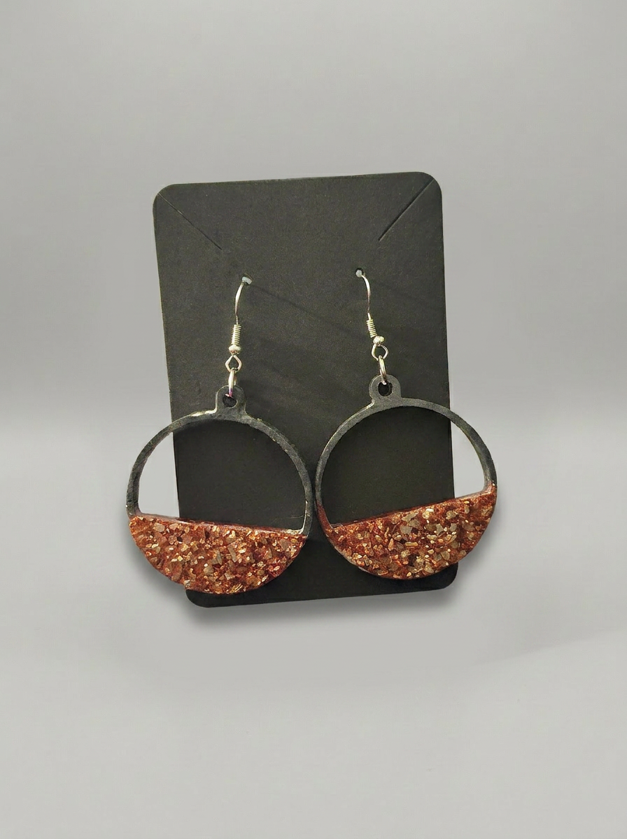 💫Velvet Alchemy: Copper Eclipse Hoops