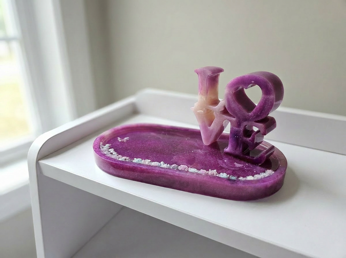 Velvet Alchemy: Pearled Rose LOVE Tray Set